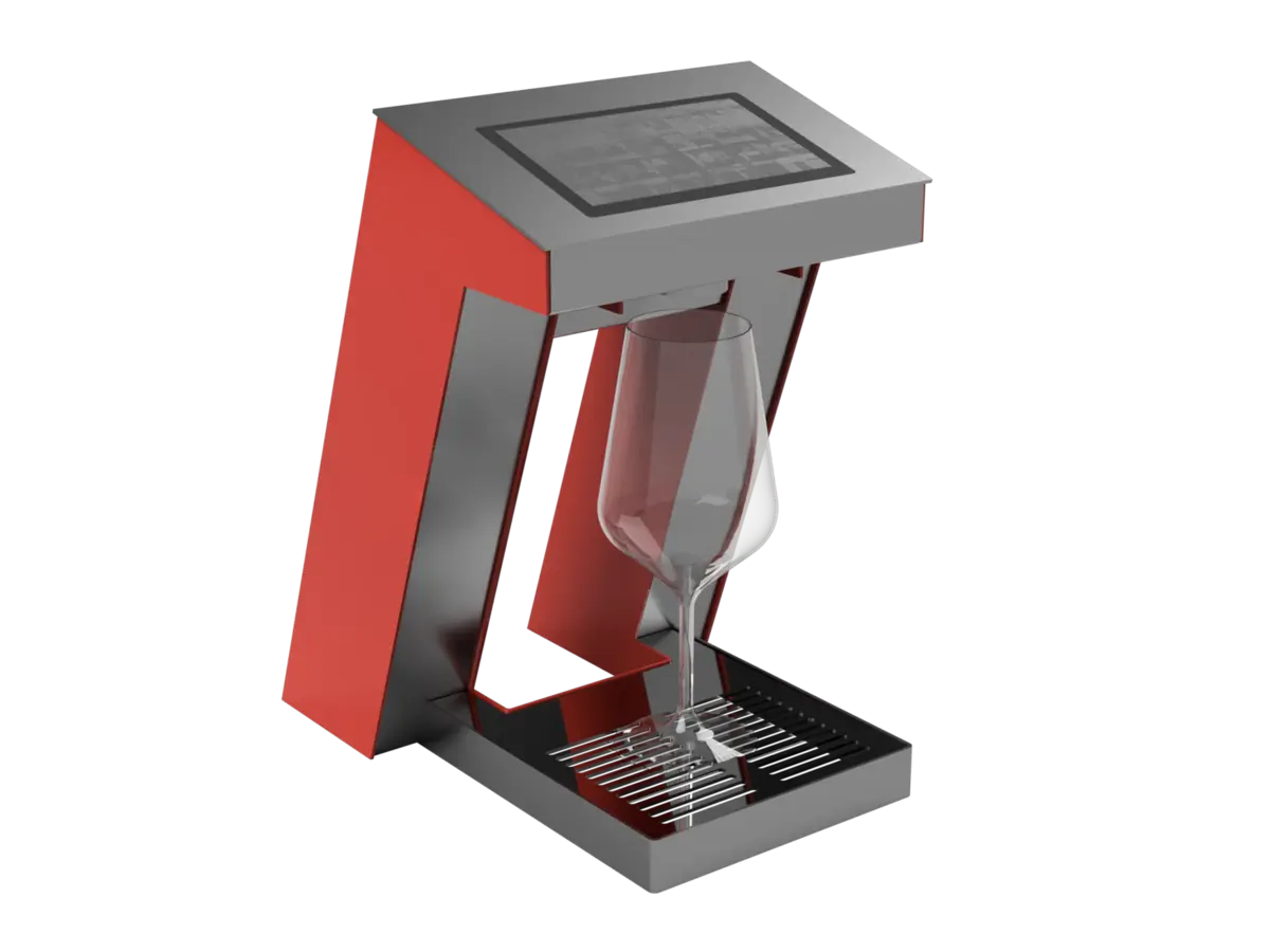 Technical rendering of a digital wine dispensing system